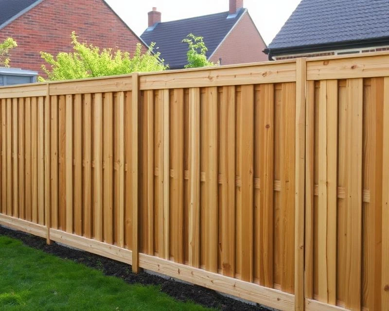 New wooden garden fence